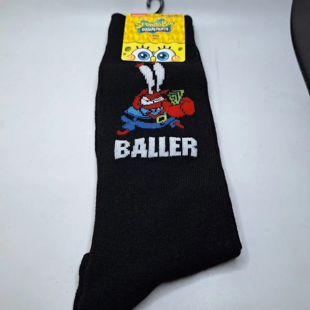 NICKELODEON SpongeBob square pants Mr. Crabs socks